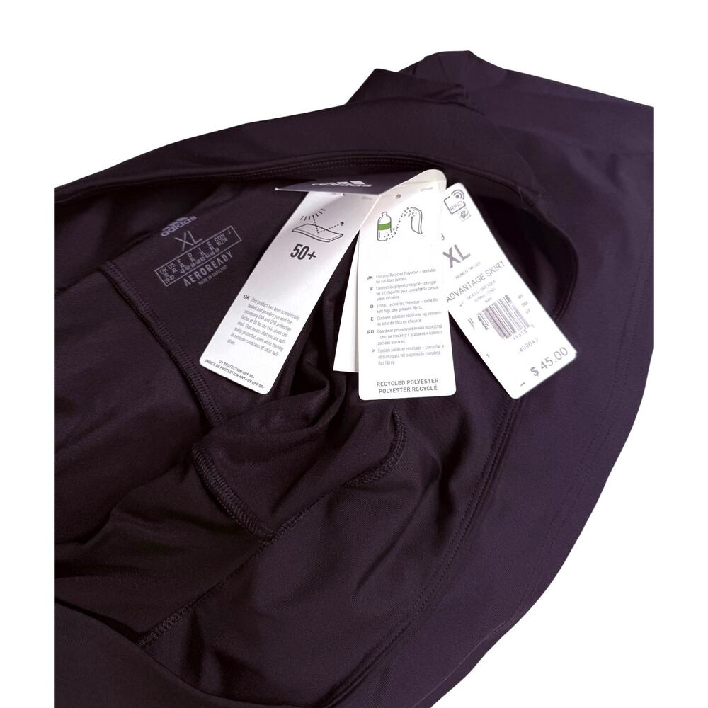 Adidas Aeroready Tennis Skirt Skort Advantage Black Women's XL Preppy New Tags - Picture 7 of 9